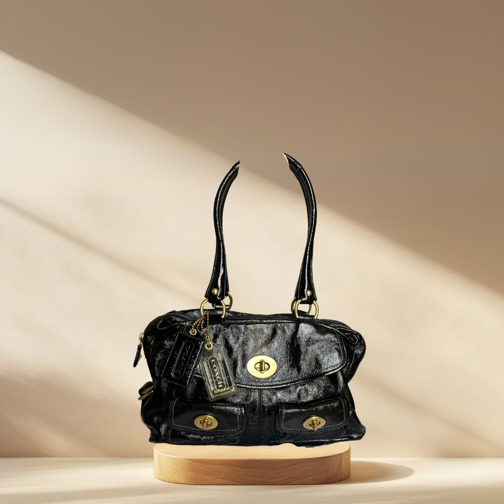 Coach Limited Edition Legacy Peyton Bleeker Patent Leather Tote F13051 – Black –